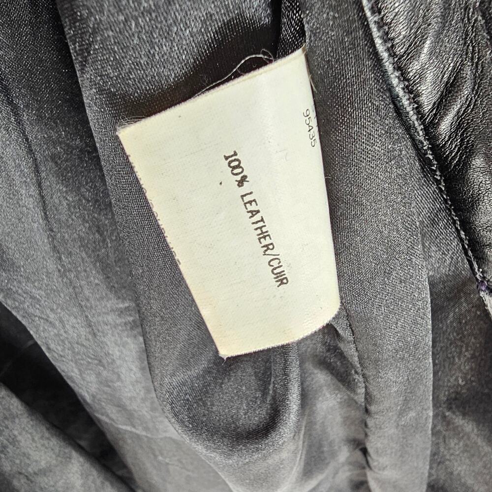 VTG Bagatelle 100% Leather Biker Moto Coat Large Goth Grunge Matrix Mob Wife - Picture 6 of 7